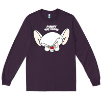 Plum pinky and the brain big face Long Sleeve Tee - artisFamous