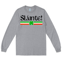 Heather Grey slainte shirt irish cheers toast shamrock Long Sleeve Tee - artisFamous