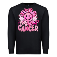 Black hey cancer smiley face breast cancer Premium Sweatshirt - RanaPortraitStore