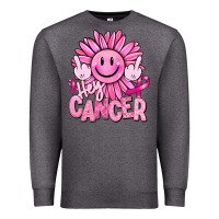 Charcoal Heather hey cancer smiley face breast cancer Premium Sweatshirt - RanaPortraitStore