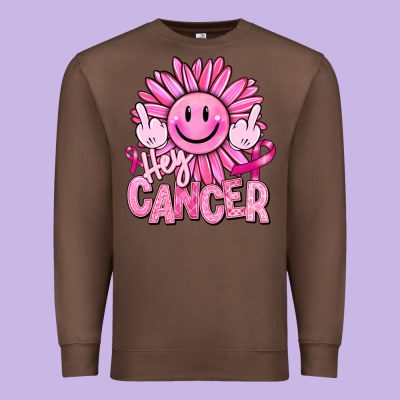 Hey Cancer Smiley Face Breast Cancer Premium Sweatshirt Designed By Ranaportraitstore