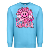 Ocean Blue hey cancer smiley face breast cancer Premium Sweatshirt - RanaPortraitStore