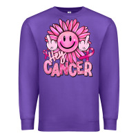 Purple hey cancer smiley face breast cancer Premium Sweatshirt - RanaPortraitStore