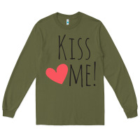 Army Green Kiss Me Long Sleeve Tee - artisFamous