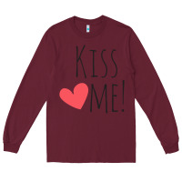 Burgundy Kiss Me Long Sleeve Tee - artisFamous