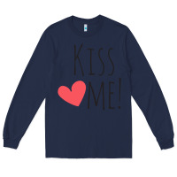 Navy Kiss Me Long Sleeve Tee - artisFamous