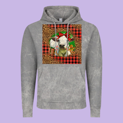 Cute Baby Calf Christmas Vintage Hoodie Designed By Lillyallendesigns