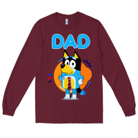 Burgundy bluey dad lover forever Long Sleeve Tee - artisFamous