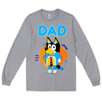 Heather Grey bluey dad lover forever Long Sleeve Tee - artisFamous