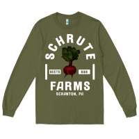 Army Green the office schrute farms premium Long Sleeve Tee - artisFamous