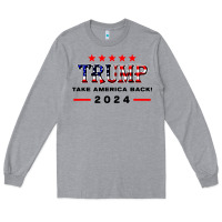 Heather Grey donald trump 2024 take america back election Long Sleeve Tee - artisFamous