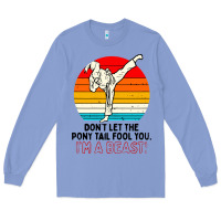 Colony Blue karate girl kick Long Sleeve Tee - artisFamous