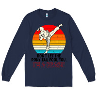 Navy karate girl kick Long Sleeve Tee - artisFamous
