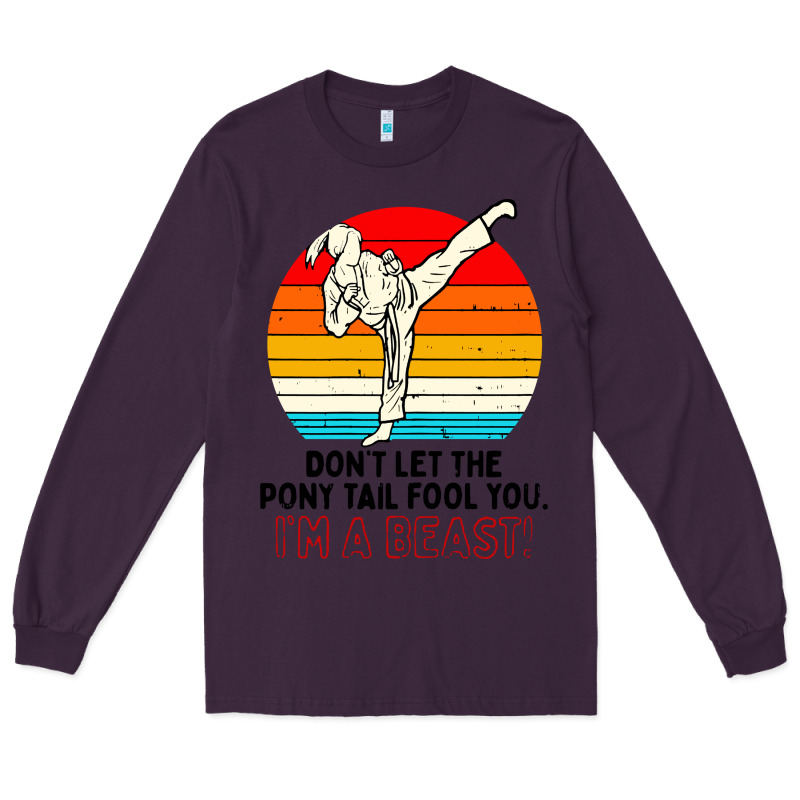 Karate Girl Kick Long Sleeve Tee by artisFamous | Teevron