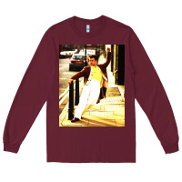 Burgundy jonathan bailey dancing Long Sleeve Tee - artisFamous