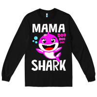 Black mama shark doo doo shirt Long Sleeve Tee - artisFamous