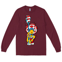 Burgundy mushroom Long Sleeve Tee - artisFamous