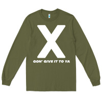 Army Green x gon' give it to ya d.m.x t shirt Long Sleeve Tee - artisFamous