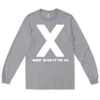 Heather Grey x gon' give it to ya d.m.x t shirt Long Sleeve Tee - artisFamous