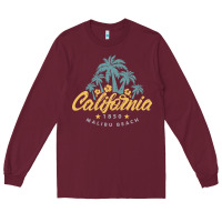 Burgundy california malibu beach Long Sleeve Tee - artisFamous