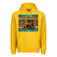 Lemon Rottweiler with western background Premium Hoodie - Artiststas