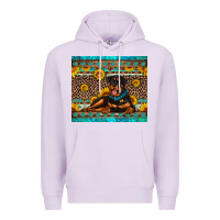 Lilac Rottweiler with western background Premium Hoodie - Artiststas