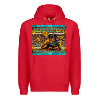Red Rottweiler with western background Premium Hoodie - Artiststas