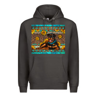 Smoke Rottweiler with western background Premium Hoodie - Artiststas