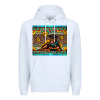 White Rottweiler with western background Premium Hoodie - Artiststas
