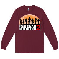 Burgundy red dead redemption Long Sleeve Tee - artisFamous