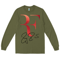Army Green rf federer Long Sleeve Tee - artisFamous