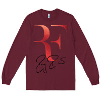 Burgundy rf federer Long Sleeve Tee - artisFamous