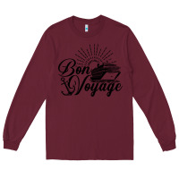 Burgundy cruise ship bon voyage Long Sleeve Tee - artisFamous