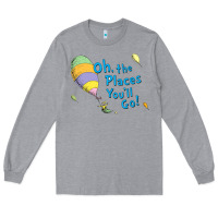 Heather Grey seuss oh the places you’ll go Long Sleeve Tee - artisFamous