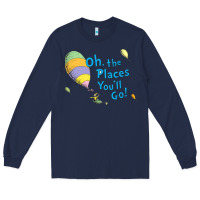 Navy seuss oh the places you’ll go Long Sleeve Tee - artisFamous