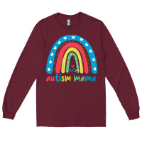 Burgundy Autism Mama Long Sleeve Tee - artisFamous