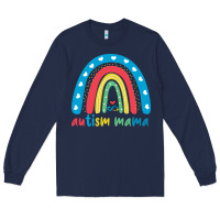 Navy Autism Mama Long Sleeve Tee - artisFamous