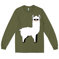 Army Green llama Long Sleeve Tee - artisFamous