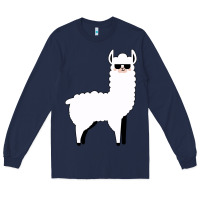 Navy llama Long Sleeve Tee - artisFamous