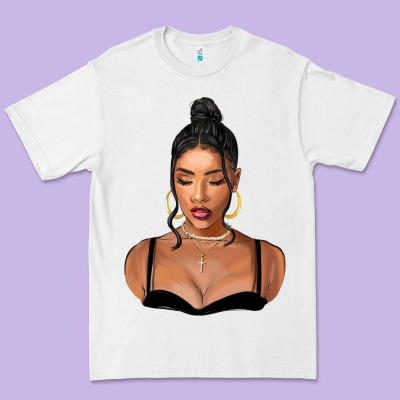 Black Woman Premium Tee Designed By Fadigitalartstudio