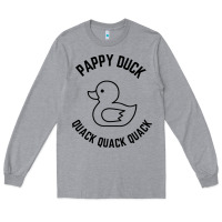 Heather Grey pappy duck quack quack quack Long Sleeve Tee - artisFamous