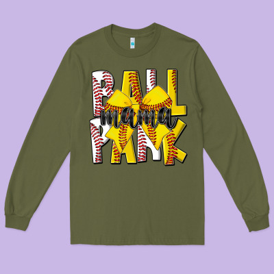 Ball Park Mama Long Sleeve Tee Designed By Cowhidedigitalart