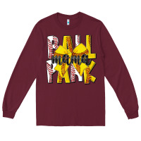 Burgundy ball park mama Long Sleeve Tee - CowhideDigitalArt
