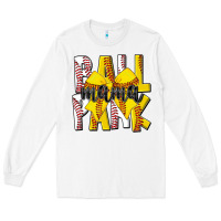 White ball park mama Long Sleeve Tee - CowhideDigitalArt
