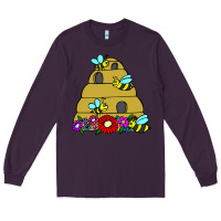 Plum bee hive Long Sleeve Tee - artisFamous