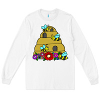 White bee hive Long Sleeve Tee - artisFamous