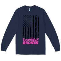 Navy beautiful badass american Long Sleeve Tee - artisFamous