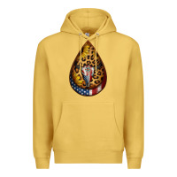 Antique Gold american sunflower bullskull teardrop earrings Premium Hoodie - Jasminsmagicworld