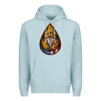 Blue Mist american sunflower bullskull teardrop earrings Premium Hoodie - Jasminsmagicworld