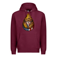 Burgundy american sunflower bullskull teardrop earrings Premium Hoodie - Jasminsmagicworld